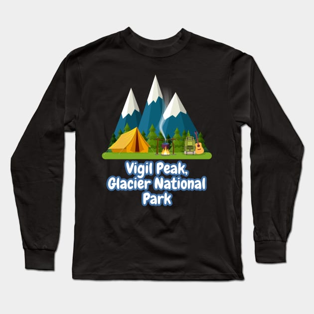 Vigil Peak, Glacier National Park Long Sleeve T-Shirt by Canada Cities